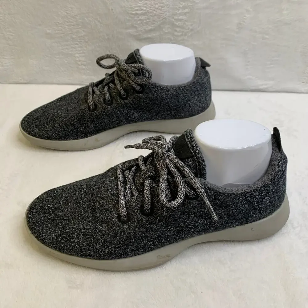 Allbirds Mens 9 Dark Gray Wool Runners Sneakers Shoes Lace Up Athletic Comfort